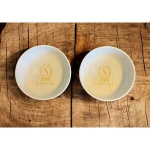 Vintage Savini Restaurant Milan Hotel Ashtray Trinket Dish Italy Milano Set Of 2